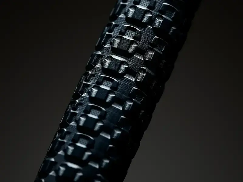 Close-up detail of installed golf grip texture