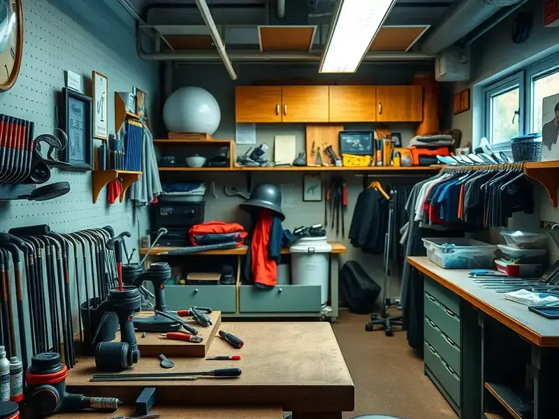 Technician working on club in workshop